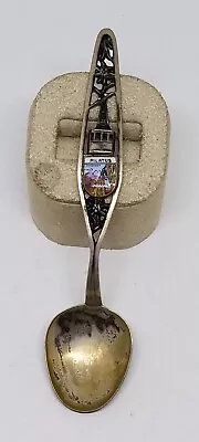 Vintage Estate 800 Silver Pilatus Enamel Incline Souvenir Spoon ~ Ges Besch • $0.99