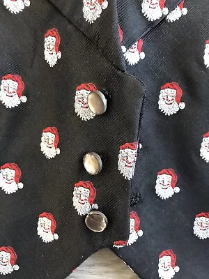 NWOT Alan Flusser Silk Formal Cocktail Party Black Vest ~ Christmas Santa Claus • $75