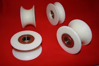 £14.50 • Buy 80mm Nylon Pulley Wheel With Ball Bearings Various Groove Size Precisely Turned.
