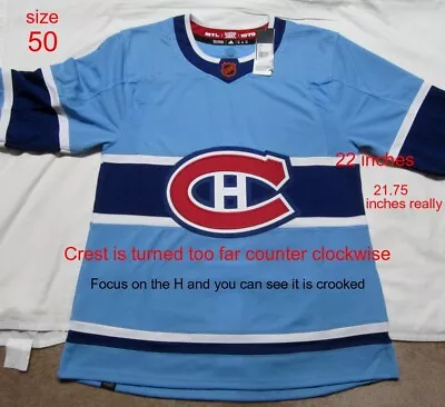 FLAW ON Montreal Canadiens Sz 50 Medium Reverse Retro ADIDAS NHL Hockey Jersey • $71.71
