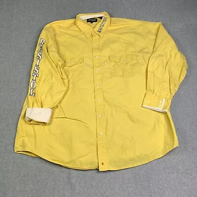 Resistol Rodeo Gear Shirt Adult 2XL Yellow Embroidered Button Up Long Sleeve Men • $27.89
