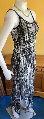 Women's Michael Kors Maxi Dress-Tie Dye-Jersey-XS-EUC-Black & Gray-Stretchy • $19.99