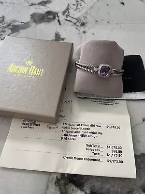 DAVID YURMAN BRAND NEW IN BOX Amethyst & Diamond Albion Bracelet Original $1075 • $675