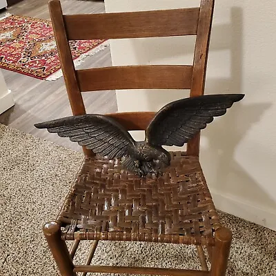 Vintage Metal Eagle In Flight Patriotic USA Wall Decor Black Gold EUC 23 Inch  • $30