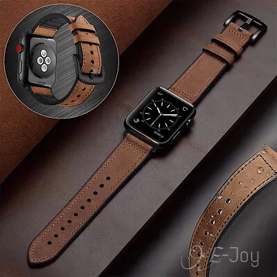 Leather Silicone Apple Watch Band For Series 8 7 6 5 4 3 2 38/40/41  42/44/45mm • $10.95