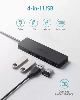 Anker 4-Port USB 3.0 Hub Ultra-Slim Data USB Hub With 2 Ft Extended Cable  • $22.99