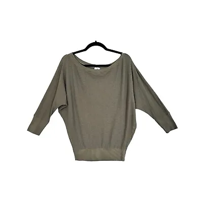 Evereve Michael Stars Women's Dolman Sleeve Top Size Small Olive Net Pullover • $22.64