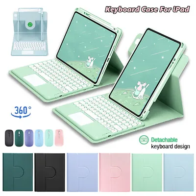 Touchpad Keyboard 360 Rotate Case Mouse For IPad 7/8/9/10th Gen Air 3 4 5 Pro 11 • £14.99