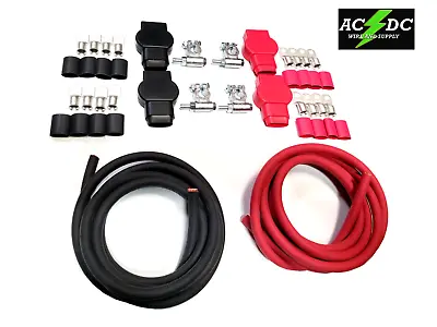 Military Style Battery Terminal 2/0 Gauge DUAL BATTERY Relocation Wire Kit  • $108.94