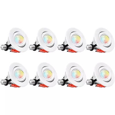 8-Pack Adjustable Ceiling Spot Light 4  5CCT LED Gimbal Retrofit Recessed Light • $139.99