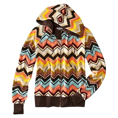 Missoni For Target Womens Velour Zig Zag Hoodie Multicolor Brown XS NWT • $59