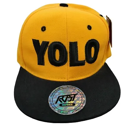 $12 • Buy NEW YOLO Snapback Camp Baseball Hat Cap You Only Live Once Yellow RDST Inc