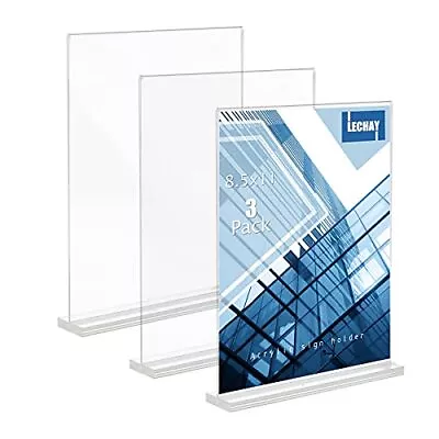 8.5 X 11 Inch Clear Acrylic Sign Holder Menu Display Stand Restaurants 3 PCS • $18.85