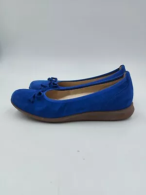 GABOR Royal Blue Suede Flats Size 4.5 37.5 • £12.99