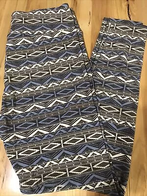 NWT LuLaRoe TC Leggings BROWN INDIGO Line AZTEC Southwest Western Tribal Art • $9