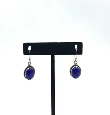 Silver Lapis Lazuli Earrings 925 5 Star Sterling • $24.98