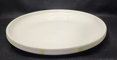 Mulberry Home Collection Stackable Dinner Plate White Lime Green Dots Outer Edge • $17.22