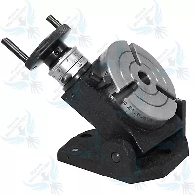 Rotary Table Horizontal Vertical Tilting 4  3-Slot 100mm MT2 Bore For Milling... • $130