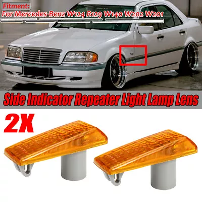 Side Indicator Repeater Lights Lens For Mercedes-Benz W124 R129 W140 W202 W201 • $12.75