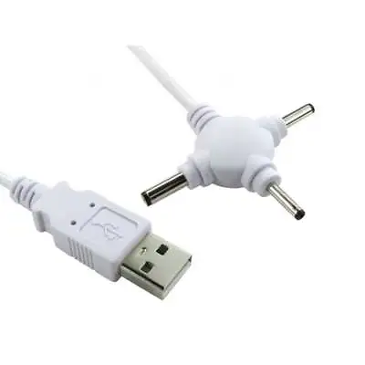 USB To DC .5mm 3.0mm & 3.5mm DC Jack 5V 500 MAmps Universal Triple Power Plugs • £4.99