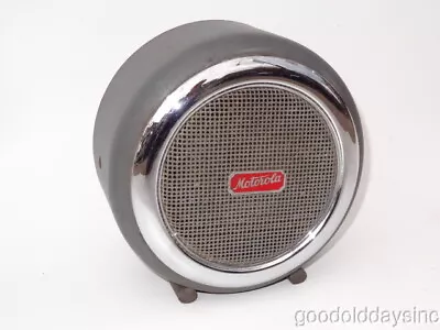 Vintage Machine Age Motorola 8  Round Speaker Chrome Metal Case Works - Art Deco • $250