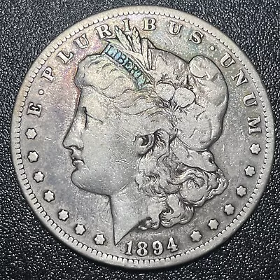 1894 S Morgan Silver Dollar $1 VF Details Very Fine Semi-Key Date Cool Toning • $119