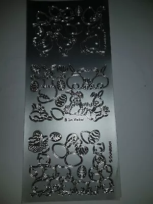 Peel Offs - Easter Rabbits/chicks Theme - Silver -  Set No. 628 • £1