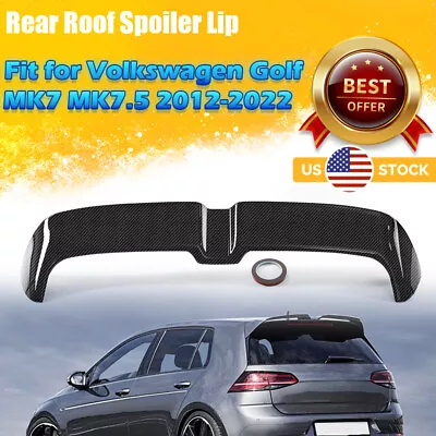 1X Carbon Fiber Rear Trunk Roof Spoiler Lip Wing For VW Golf MK7 MK7.5 2014-2020 • $83.99
