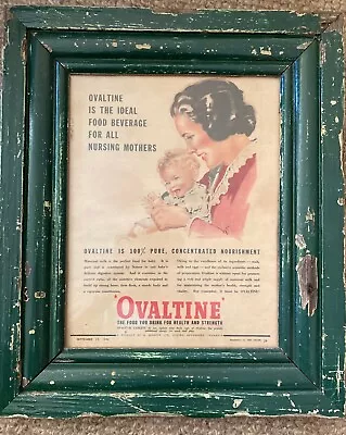 OVALTINE -Vintage Collectable Framed Tasmania Nursing Mother Advertising Picture • $55