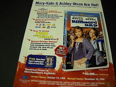 MARY-KATE & ASHLEY OLSEN In BILLBOARD DAD 1998 Movie Promo Poster Ad MINT COND. • $9.95