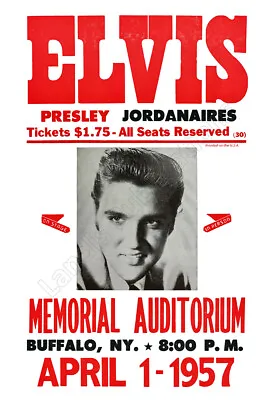 Elvis Presley Memorial Auditorium 1957 Concert Poster • $19.95