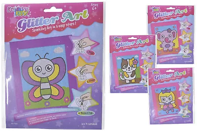 1 X Kreative Kids Glitter Art Craft Set Cat Princess Elephant Butterfly • £3.49