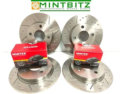 Honda Civic Type R 2.0 EP3 Front Rear Dimpled Grooved Brake Discs & Mintex Pads • $214.69