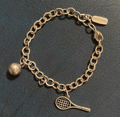 $250 • Buy James Avery Tennis Ball & Racket Forged Charm Bracelet Sterling Silver Small 7”