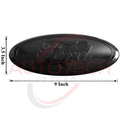 $20.99 • Buy FORD BLACK OUT 2005-2014 F150 FRONT GRILLE/ TAILGATE 9 Inch Oval Emblem 1PC
