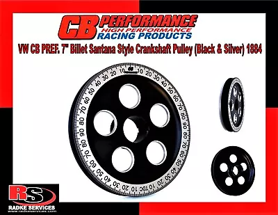 $89 • Buy VW CB PREF. 7  Billet Santana Style Crankshaft Pulley (Black & Silver) 1884