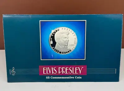 Elvis Presley 5 Dollar Commemorative Coin 1993 MINT CONDITION NEW IN PACKAGE • $10