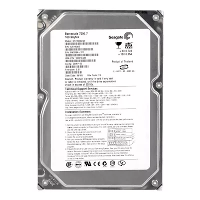 Seagate Barracuda 160gb 7.2k 8mb Ata 3.5'' St3160023a • £97.20