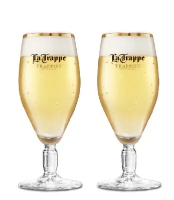 La Trappe Nucleated White Trappist 30cl Beer Glass X 2 From Holland. • $18.61