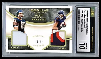 2020 Immaculate Collection DITKA / KMET Dual Patch /49 CSG 10 GEM MT Bears SSP • $285