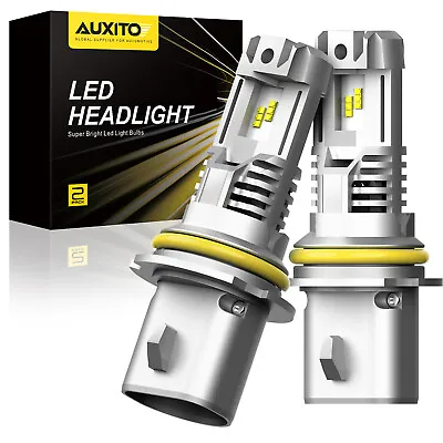 9007 SUPER BRIGHT LED Headlight Bulbs Kit High Low Beam Light 6500K White AUXITO • $38.85