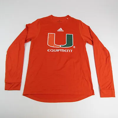 Miami Hurricanes Adidas Long Sleeve Shirt Men's Orange Used • $13