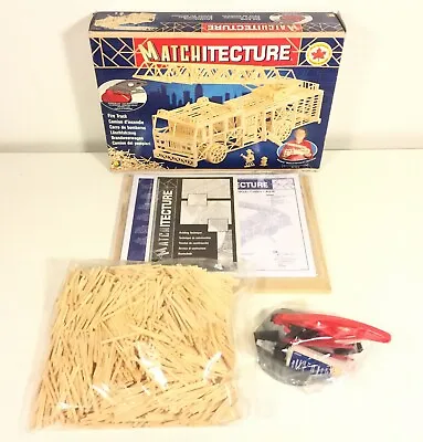 Matchitecture Fire Truck - Wood Matchstick Model Kits 6615 - New In Open Box • $18.28