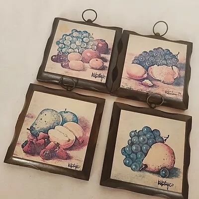 VTG.1960's KITCHEN WALL PLAQUES*DECOUPAGE *SET Of 4  • $10