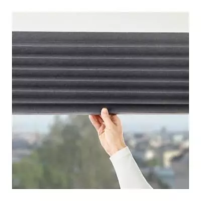 2 IKEA SCHOTTIS Block-out Pleated BlindDark Grey Window Covers 100x190cm • £20.99