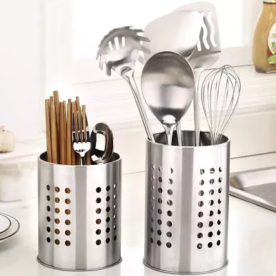 2pcs Stainless Steel Cutlery Stand Kitchen Sink Tidy Utensil Holder Rack Drainer • $13.80
