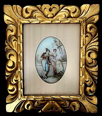 Vintage Gilded Hand Carved Wooden Picture Frame From 1950 Or 60th Good Condition • $149