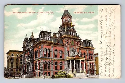 Zanesville OH-Ohio Muskingum County Court House Clock Vintage C1909 Postcard • $7.99