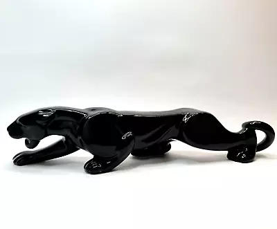 Vintage Haeger Black Panther Prawling Cat Ceramic 23   Orginal Label Near-Mint • $245