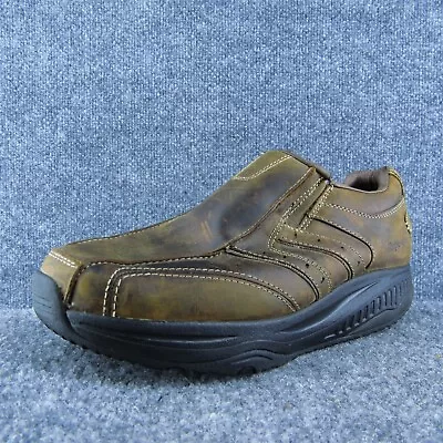 SKECHERS Shape-Ups Men Sneaker Shoes Brown Leather Lace Up Size 10.5 Medium • $38